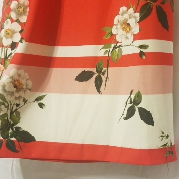 𝅺Sharagano Red Multi Off The Shoulder Dress - Picture 7 of 8